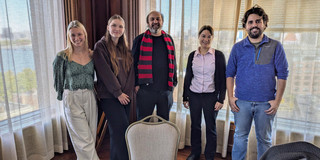 Group photo in Boston: Two Bachelor students and Prof. Schneider from Dortmund and two members of Boston University