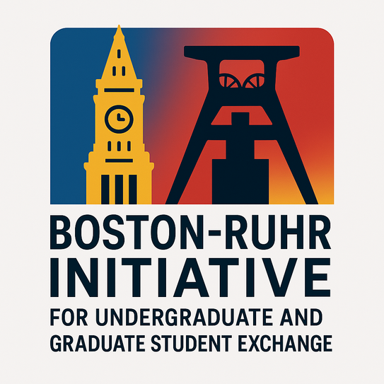 Logo of the Boston-Ruhr-Initiative The logo of the Boston-Ruhr Initiative shows the Custom House Tower and Zollerverein Coal Mine.